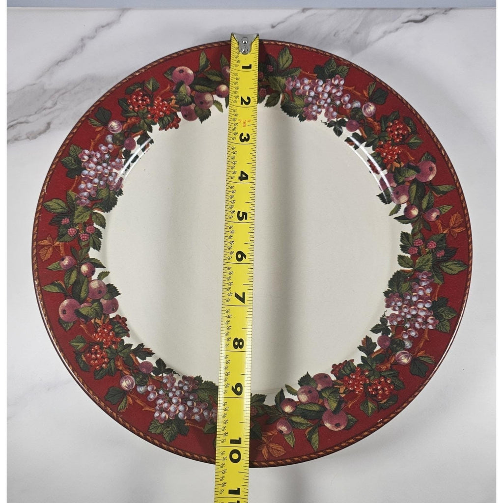 Raymond Waites Cornucopia Dinner Plate 10.5 Inch Fruit Design