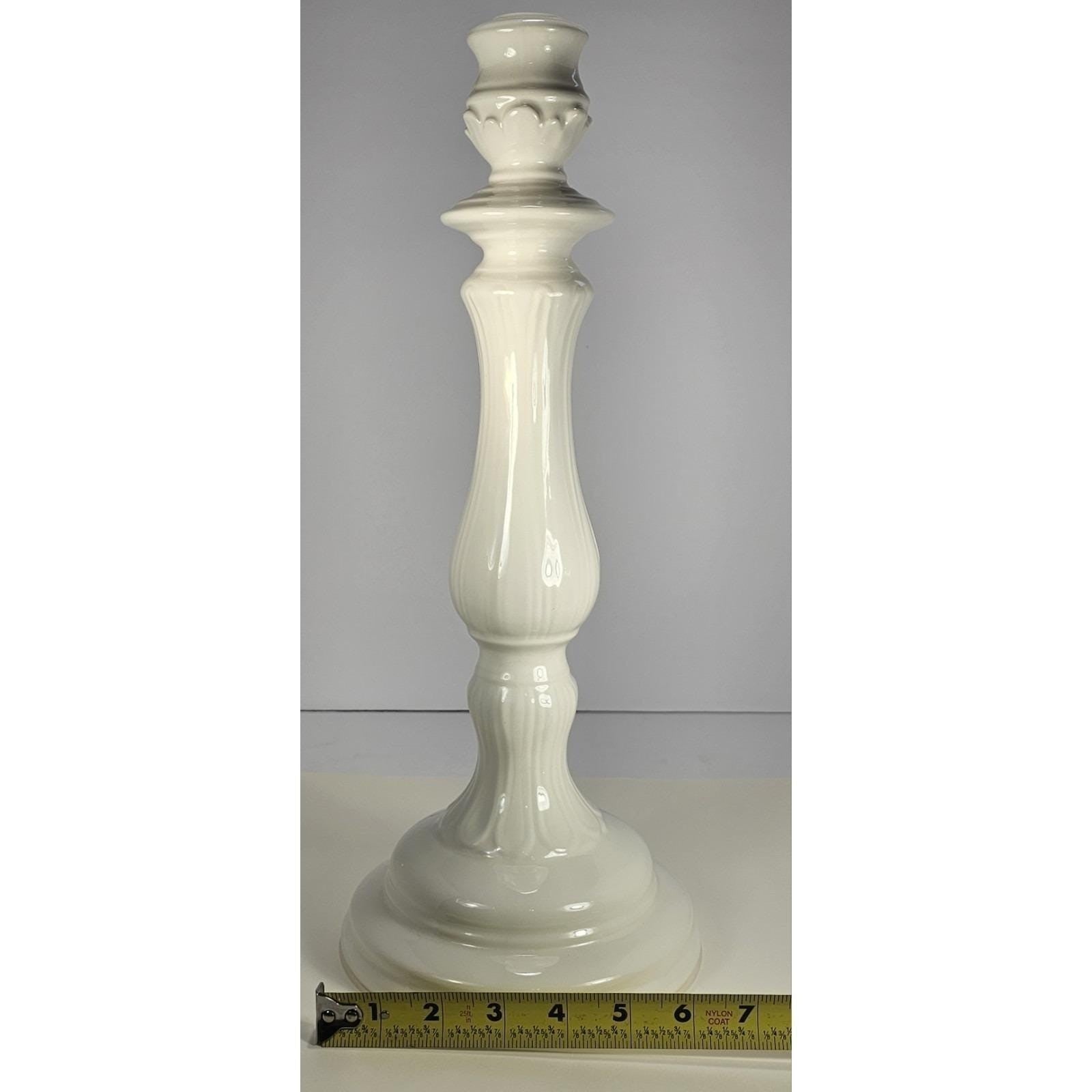 Williams Sonoma Candle Holder White Porcelain Italy Tall