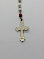 White and Red Beaded Childrens Rosary