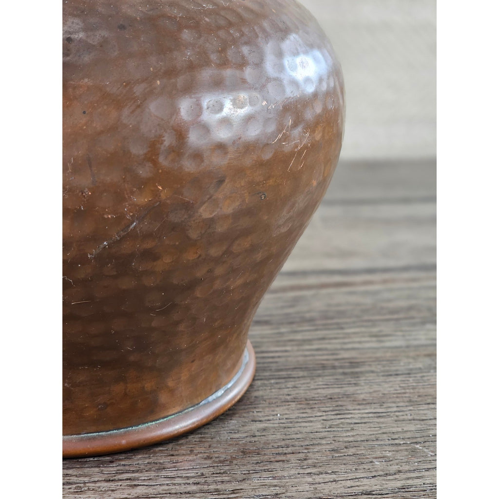 Vintage Hammered Copper Table Lamp 25" Rustic Mid Century Base