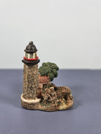 Vintage Ks Collection Lighthouse Figurine With Palm Tree & Cottage