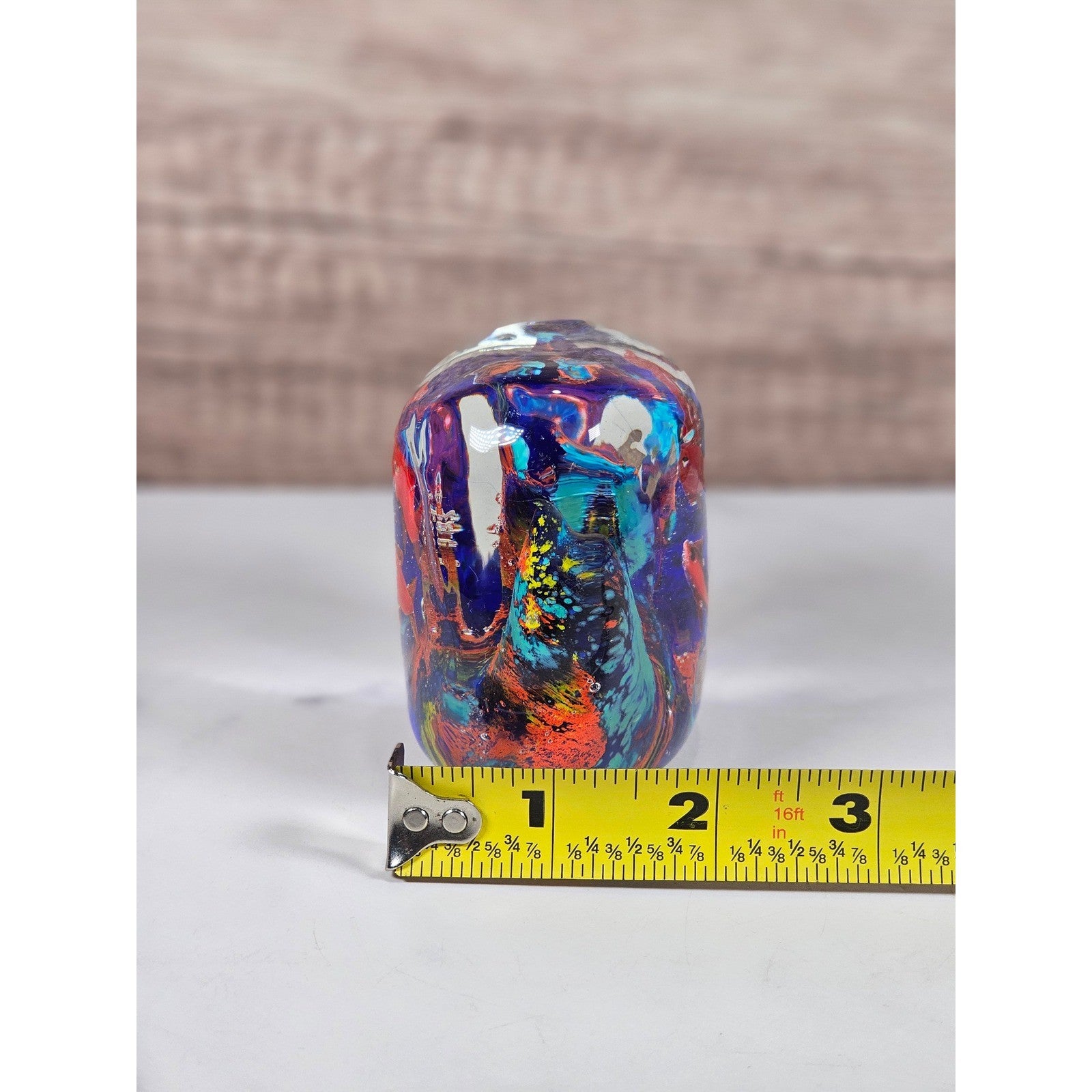 Hand Blown Glass Paperweight Colorful Fish Aquarium Art Sculpture
