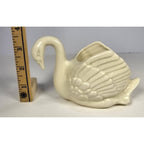 Vintage Porcelain Swan Figurine Small Vase 5.5 Inch