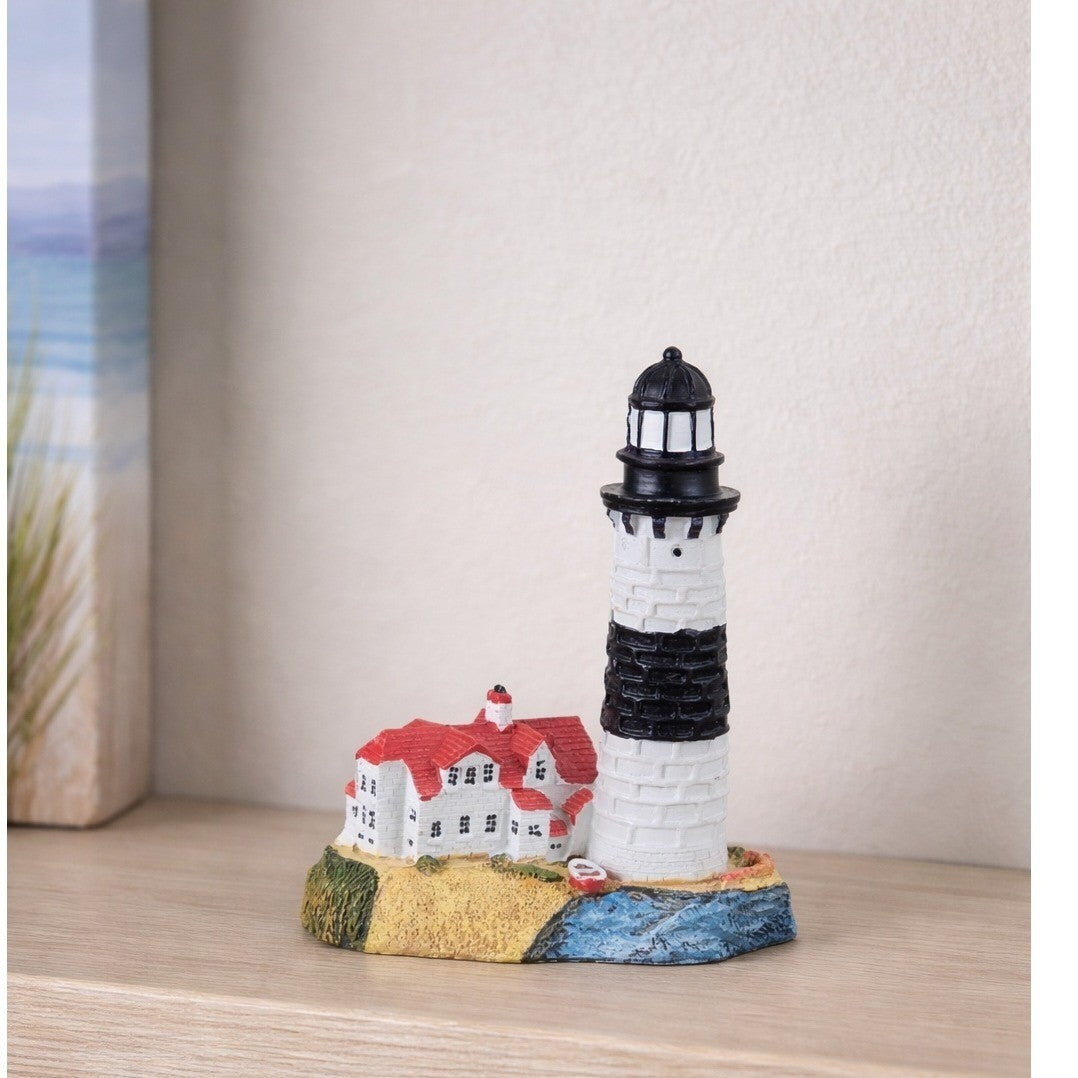 Miniature Lighthouse & Keeper's House Figurine Coastal Nautical Decor