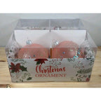 Handmade Polish Christmas Ornaments Set of 4, Sequin Glitter 3 Inch Spheres