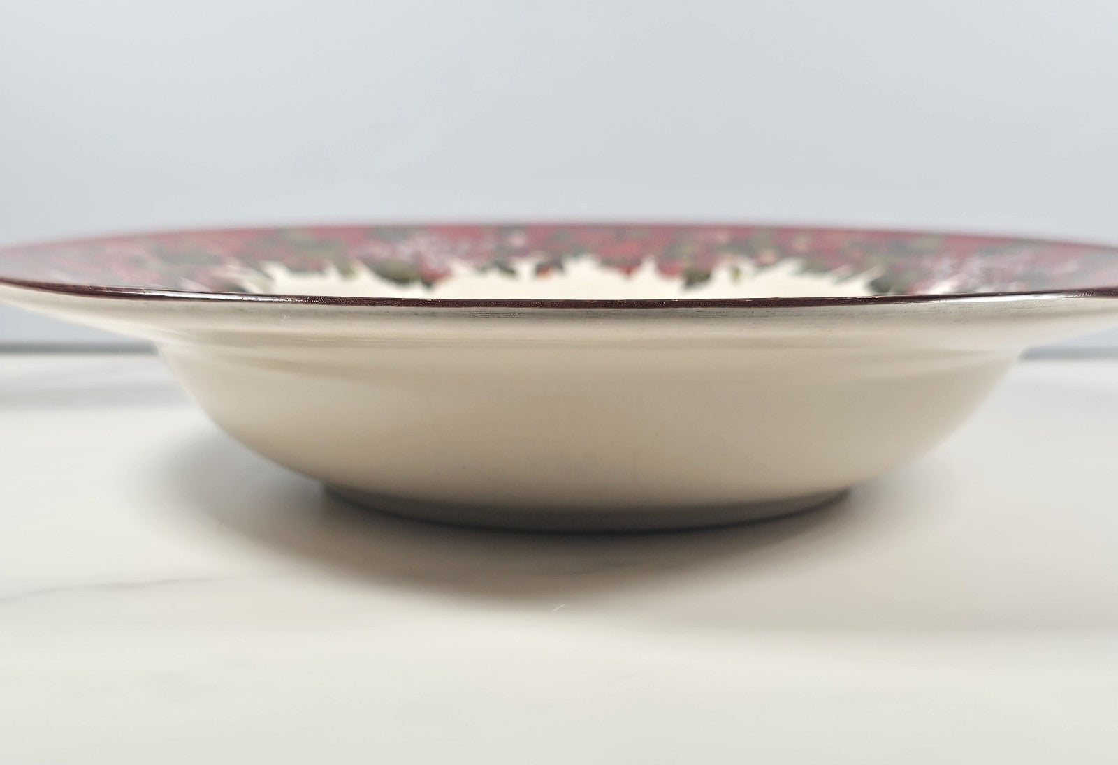 Certified International Fruit Garland 8¾″ Rimmed Soup Bowl Vintage Rustic Decor