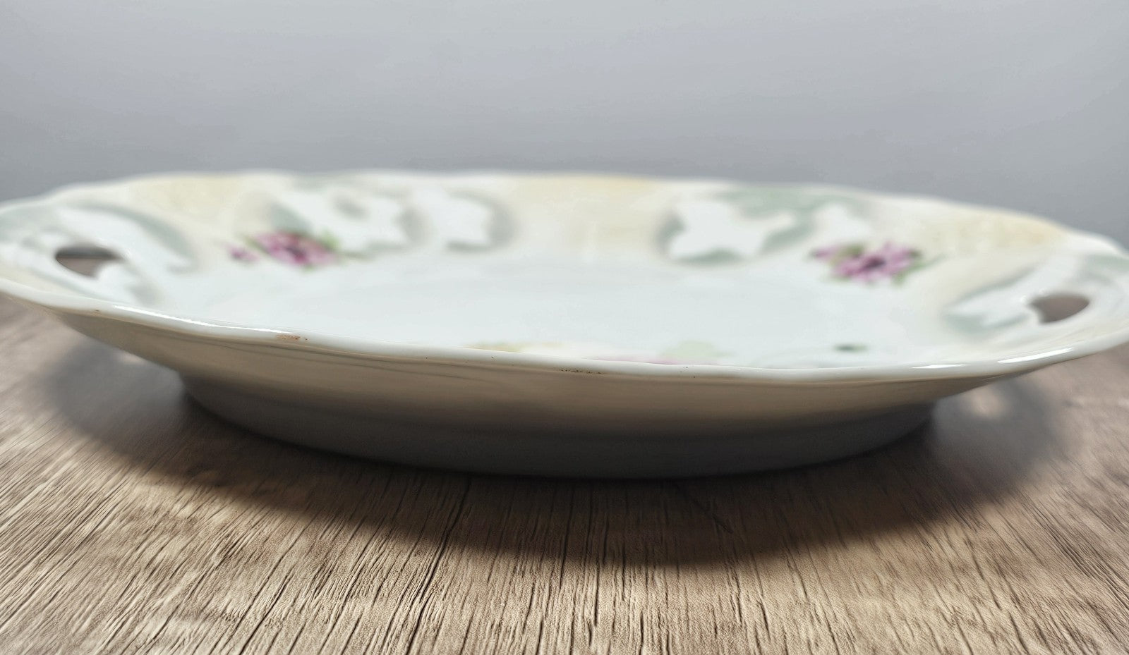 Three Crown China Serving Plate Stunningly Beautiful 1909-1916 Pastel Scalloped