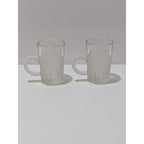 Vintage Frosted Espresso Shot Glasses With Handles Set of 2