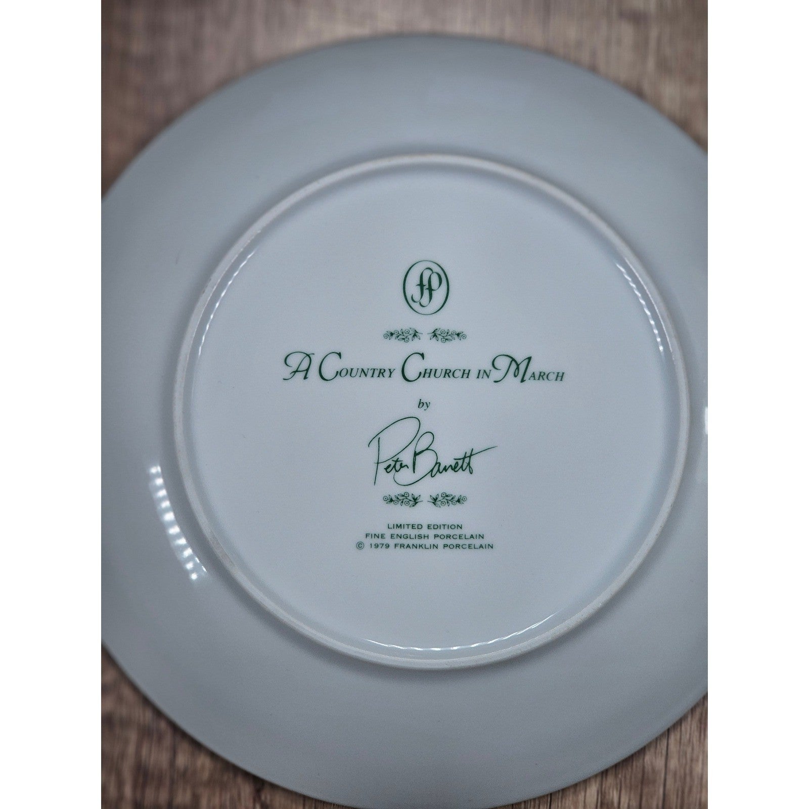 Franklin Porcelain Country Church in March Plate by Peter Barrett 1979