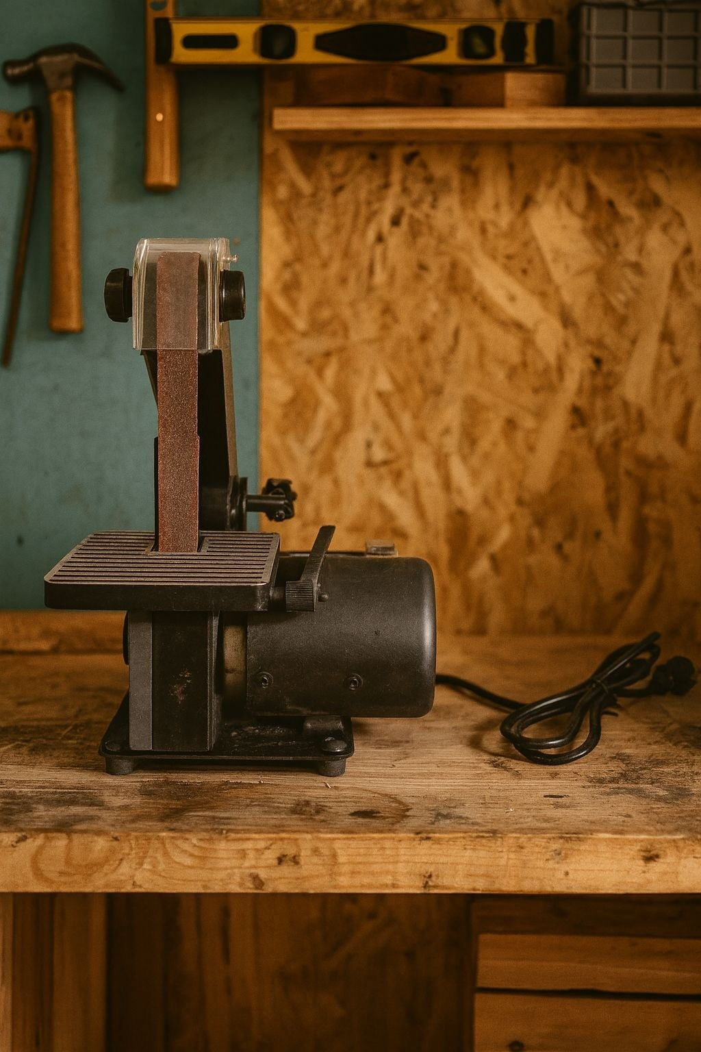 Central Machinery Belt Sander 1x30 Inch Tilting 0-45° With 5x5 Inch Table 1/4 HP