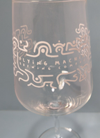 Flying Machine Brewing Company Wine Glass With Abstract Design