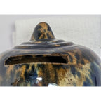 Antique 1800s Scottish Tri-Color Spatter Glaze Yellowware Bank