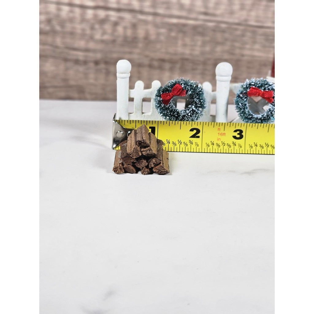 Vintage Lemax Christmas Village Accessories Fence Bench Firewood Set