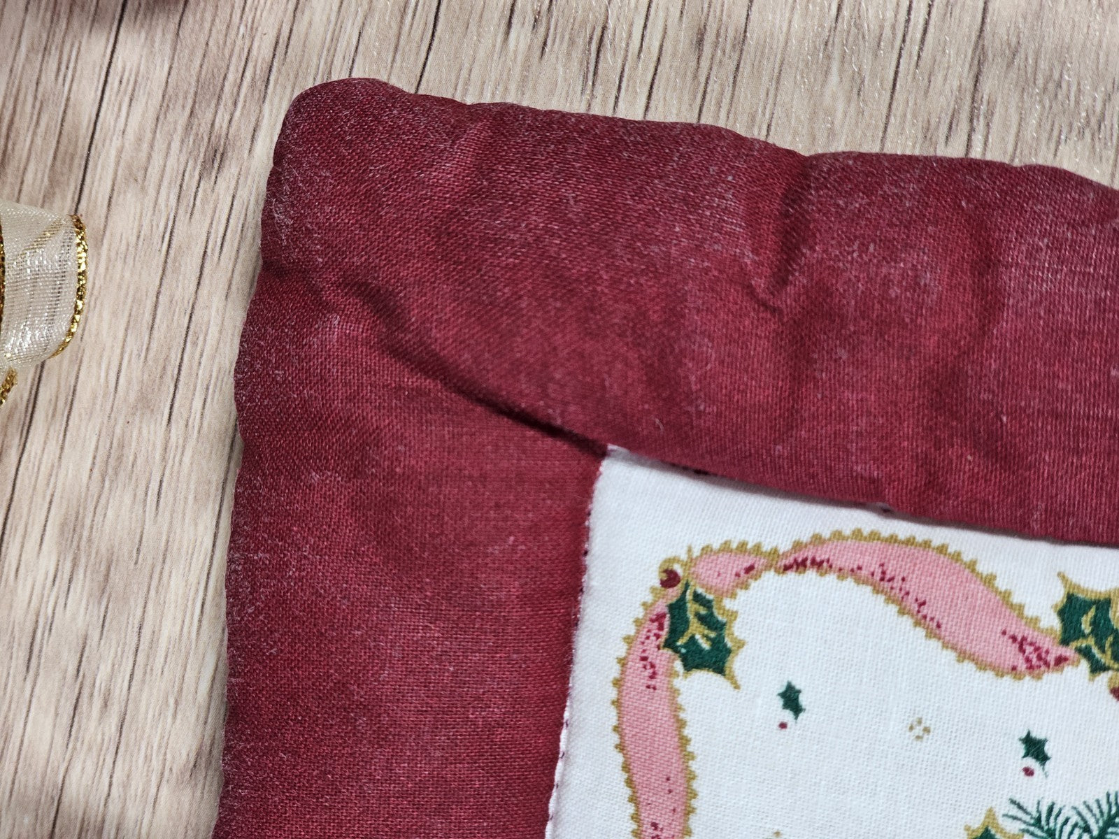 Handmade Quilted Bear Stocking Hanging Christmas Ornament