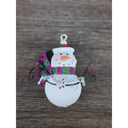 Glitter Snowman Christmas Ornament Candy Cane Garland Holiday Decor