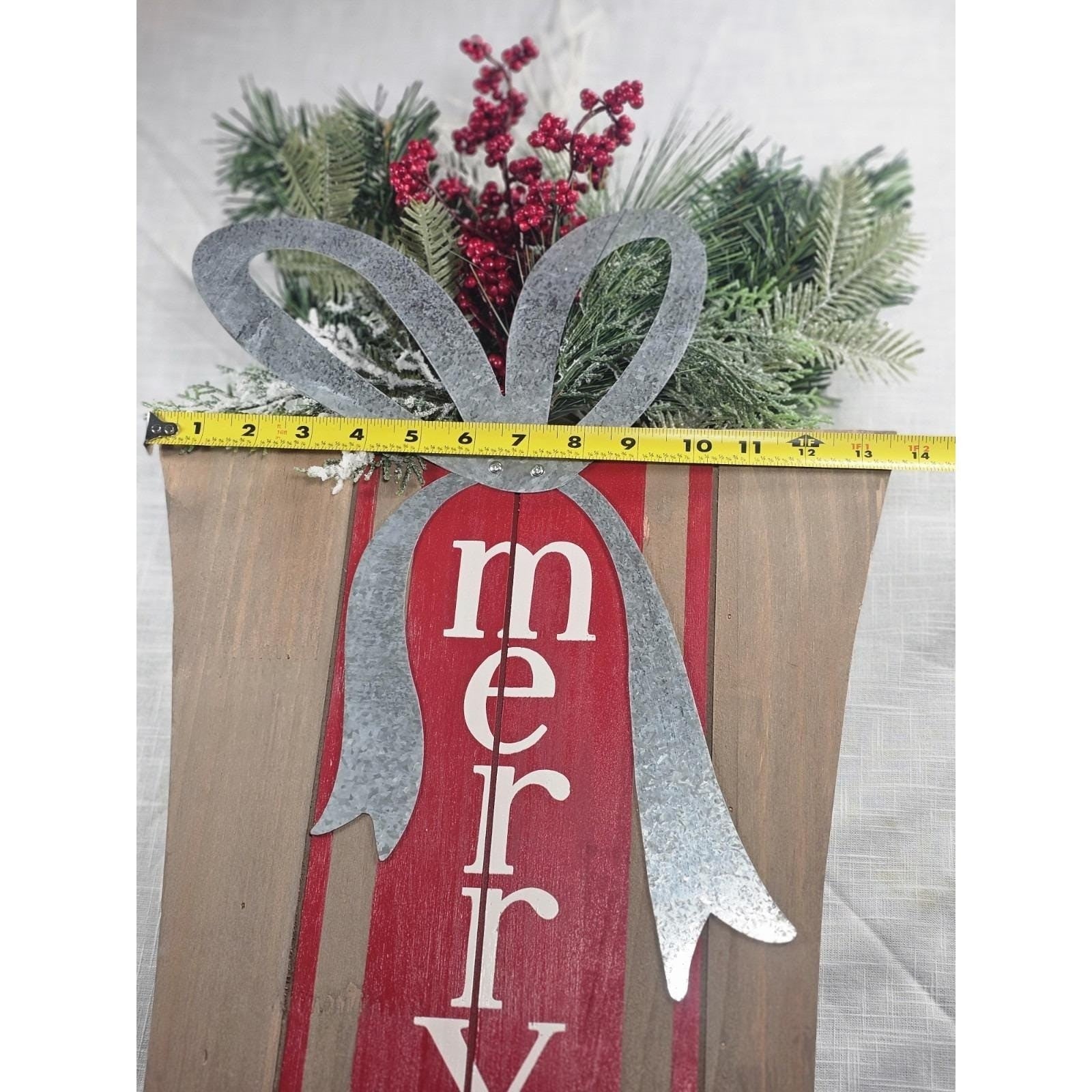 Rustic Merry Christmas Wooden Box Sign Farmhouse Holiday Wall Decor