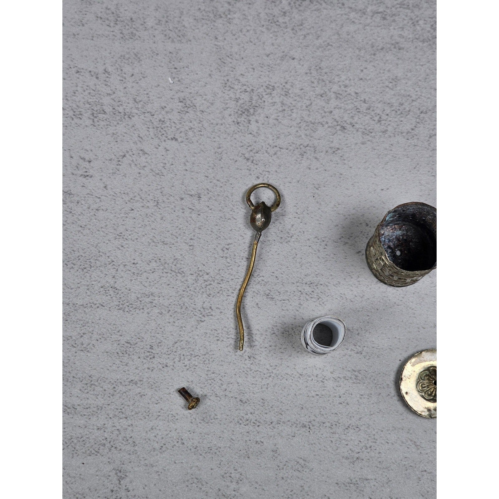 Vintage Asian Prayer Wheel Pendant Necklace Cylinder Scroll Charm