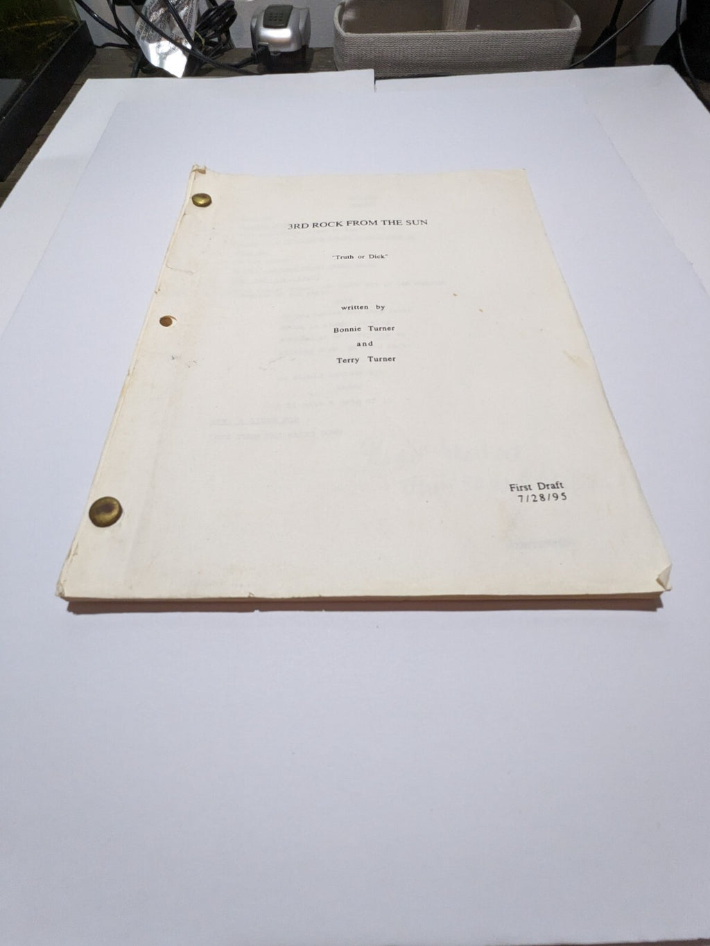3rd Rock from the Sun First Draft Script “Truth or Dick” TV Sitcom 1995