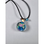 Glass Vial Pendant Necklace with Cork Stopper on Black Cord