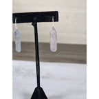 Vintage Sterling Silver Script Drop Earrings Dangle Pair