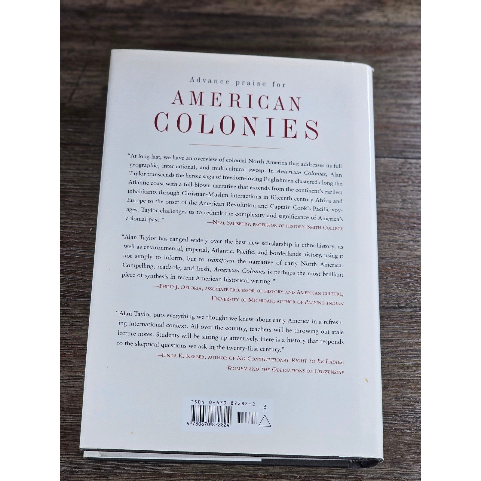 American Colonies Alan Taylor 2001 Hardcover Colonial History