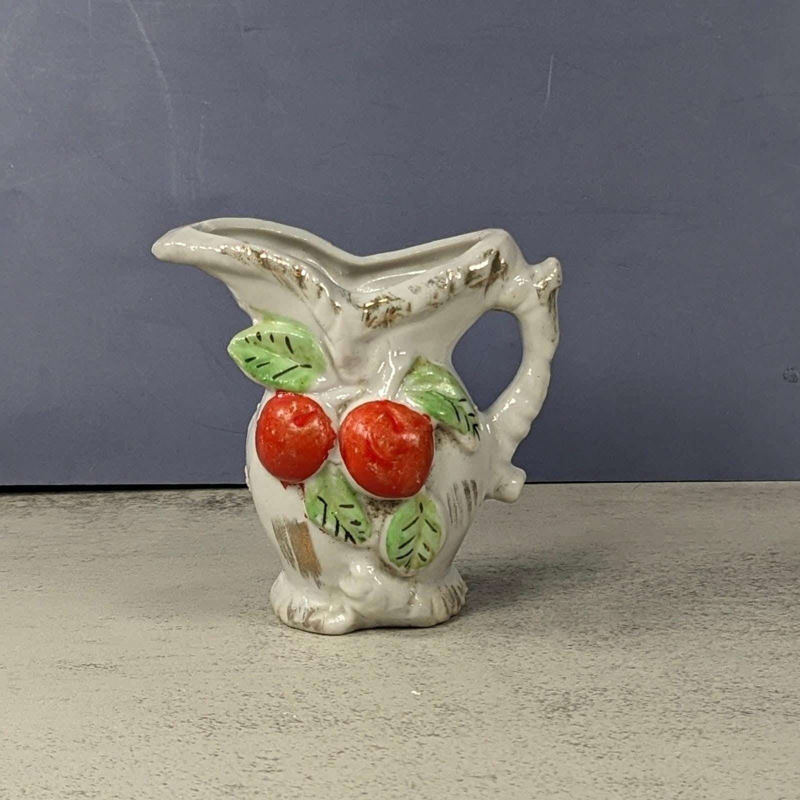Vintage Japan Apple Creamer Pitcher Ceramic Farmhouse Decor