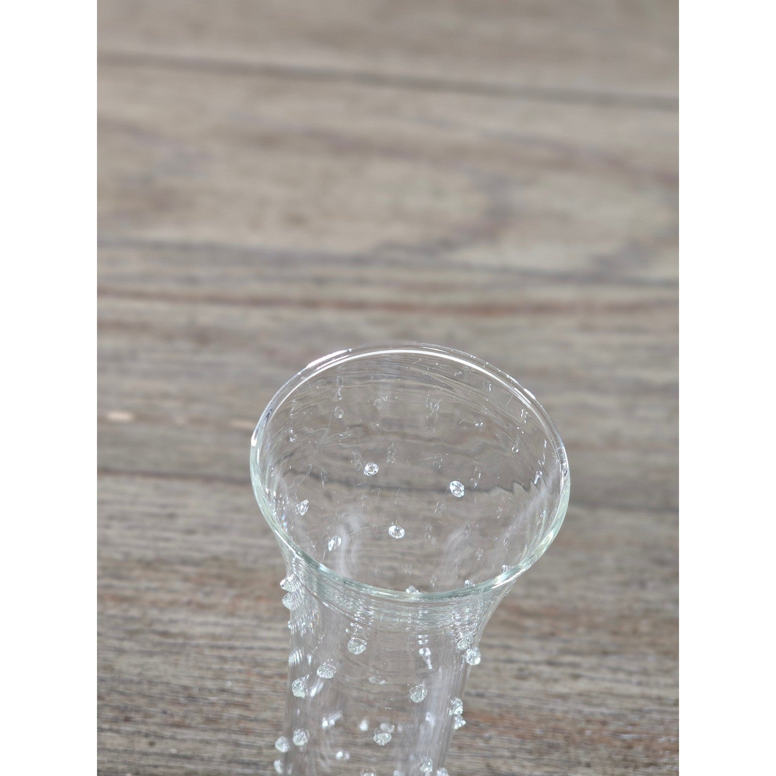 Vintage Clear Art Glass Bud Vase Applied Polka Dots 7 Inch