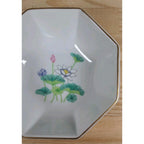 Vintage Otagiri Lotus Garden Octagonal Porcelain Bowl Japan