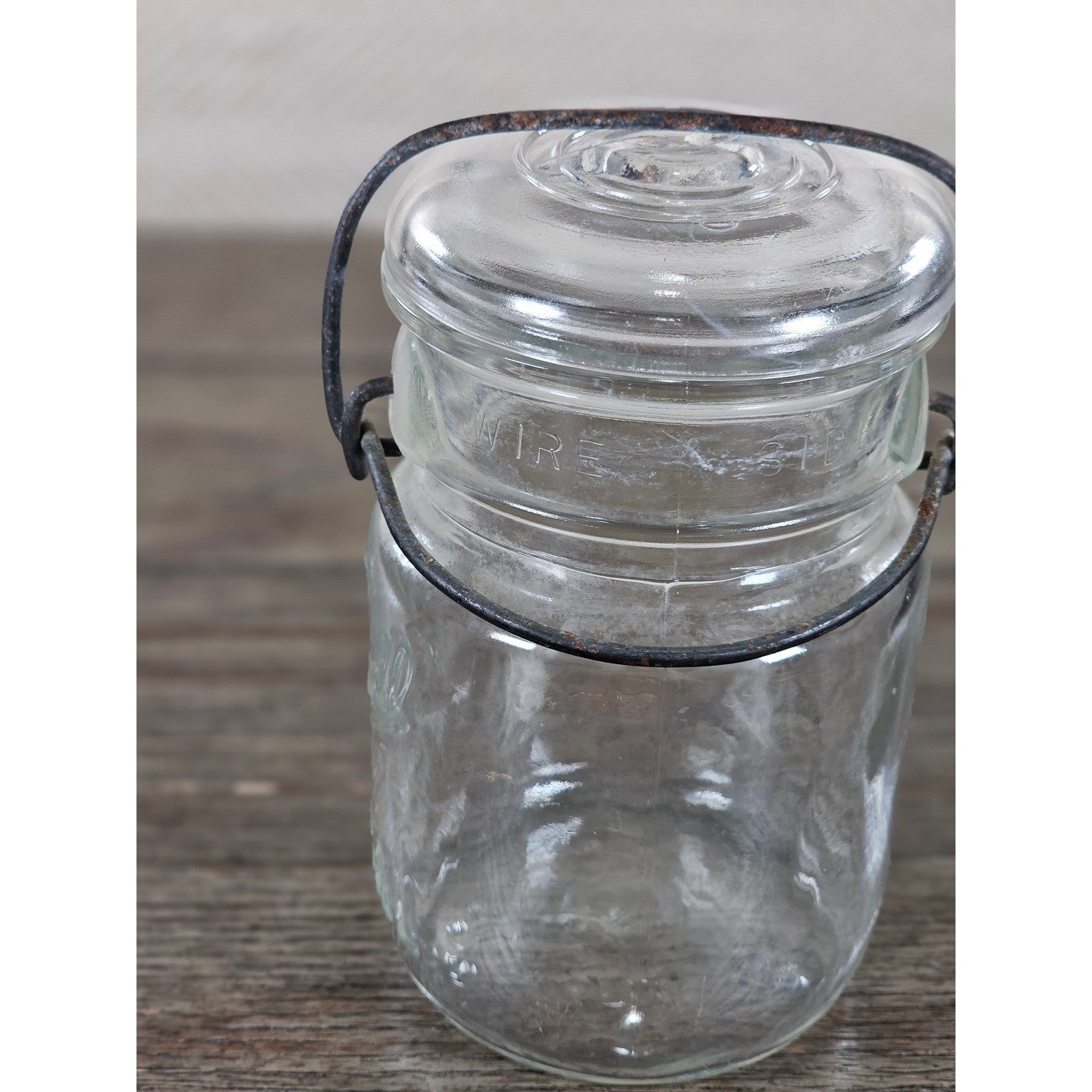 Vintage Ball Ideal Mason Jar 1 Pint Wire Bail Lid 5x3 Glass Jar