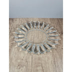 Vintage Clear Pressed Glass Oval Serving Platter Fluted Glass Dish