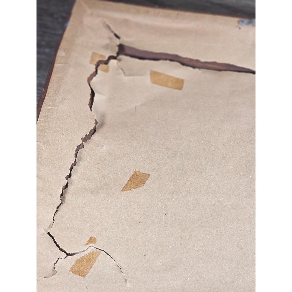 Vintage Framed Winter Landscape Print Signed, Rustic Wood Frame 14x13