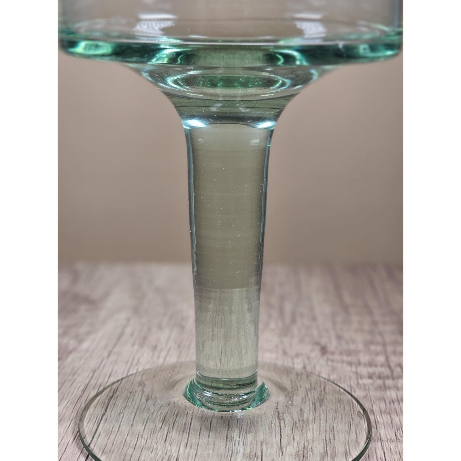 Vintage Glass Hurricane Candle Holder Pedestal Vase Clear Glass