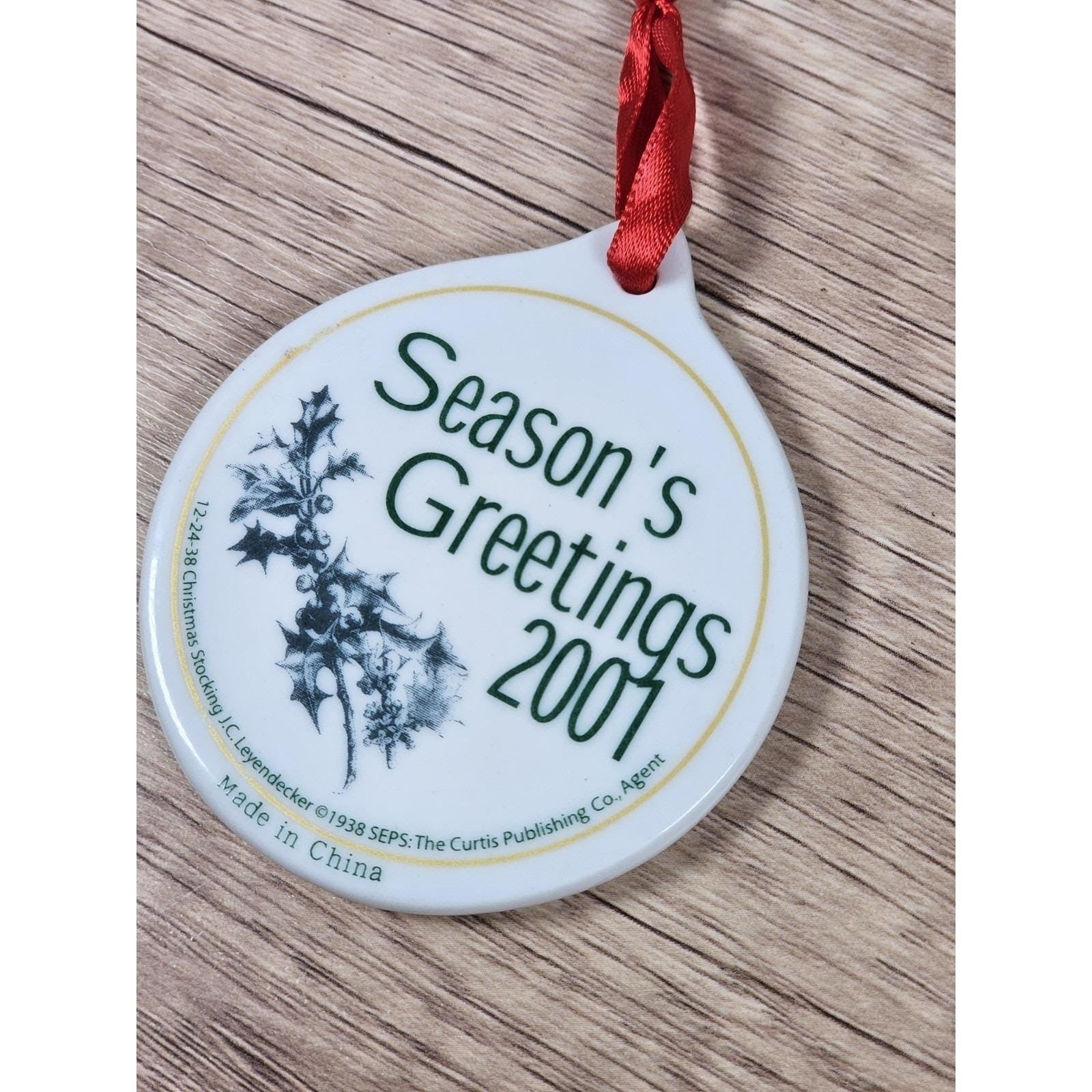 Vintage 2001 J.C. Leyendecker Porcelain Christmas Ornament