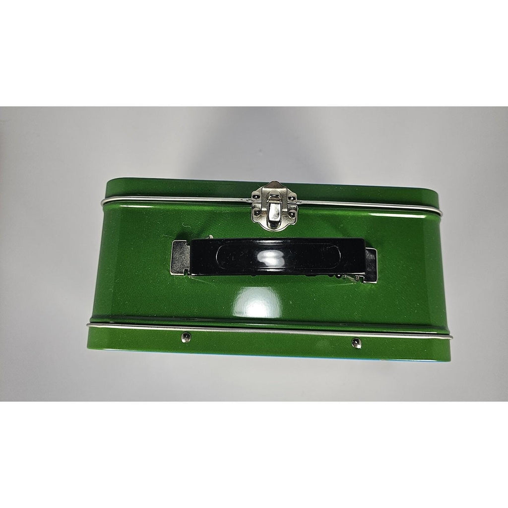 Vintage Moola the Cow Metal Lunch Box Green Blue