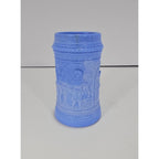 Westmoreland Blue Glass Stein Medieval Knight Relief Mug