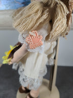 Vintage Applause Tessie Pepite Cloth Doll 1984 Straw Hat Flower Dress 12”