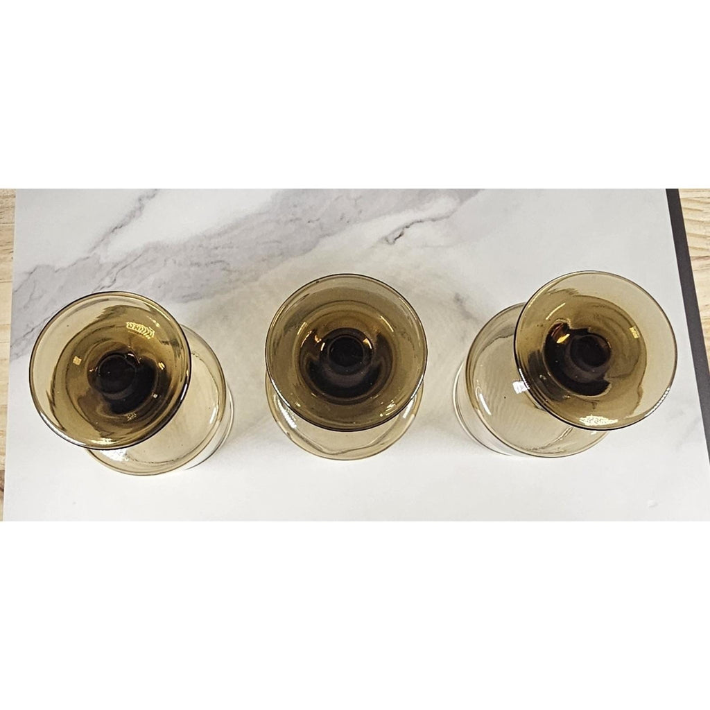 Libbey Tawny Accent Wine Glasses Set of 3 Smokey Amber