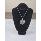 Vintage Om Lotus Pendant Necklace Boho Spiritual Medallion