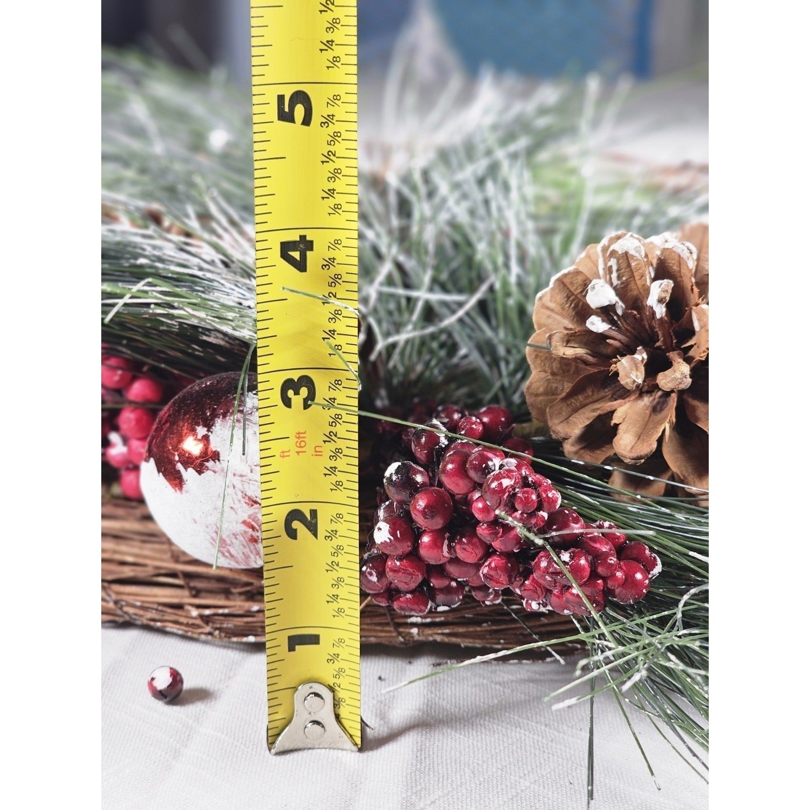 Rustic Red Truck Christmas Wreath Pinecones Berries Farmhouse Holiday Decor