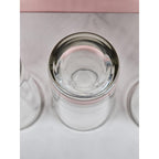 Vintage Mid Century Highball Glasses Set of 3 Silver Rim Barware