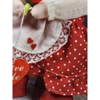 Vintage Rag Doll Red Polka Dot Dress Cloth Doll Heart Tag