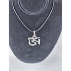 Vintage Om Pendant Necklace with Amethyst Stone