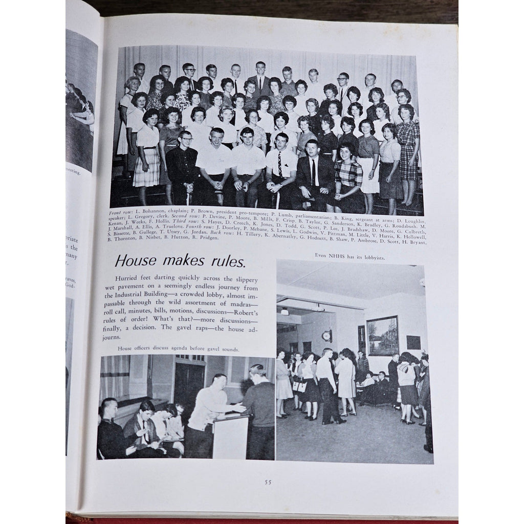 1963 Hanoverian Yearbook Wilmington NC Senior Class Red Hardcover