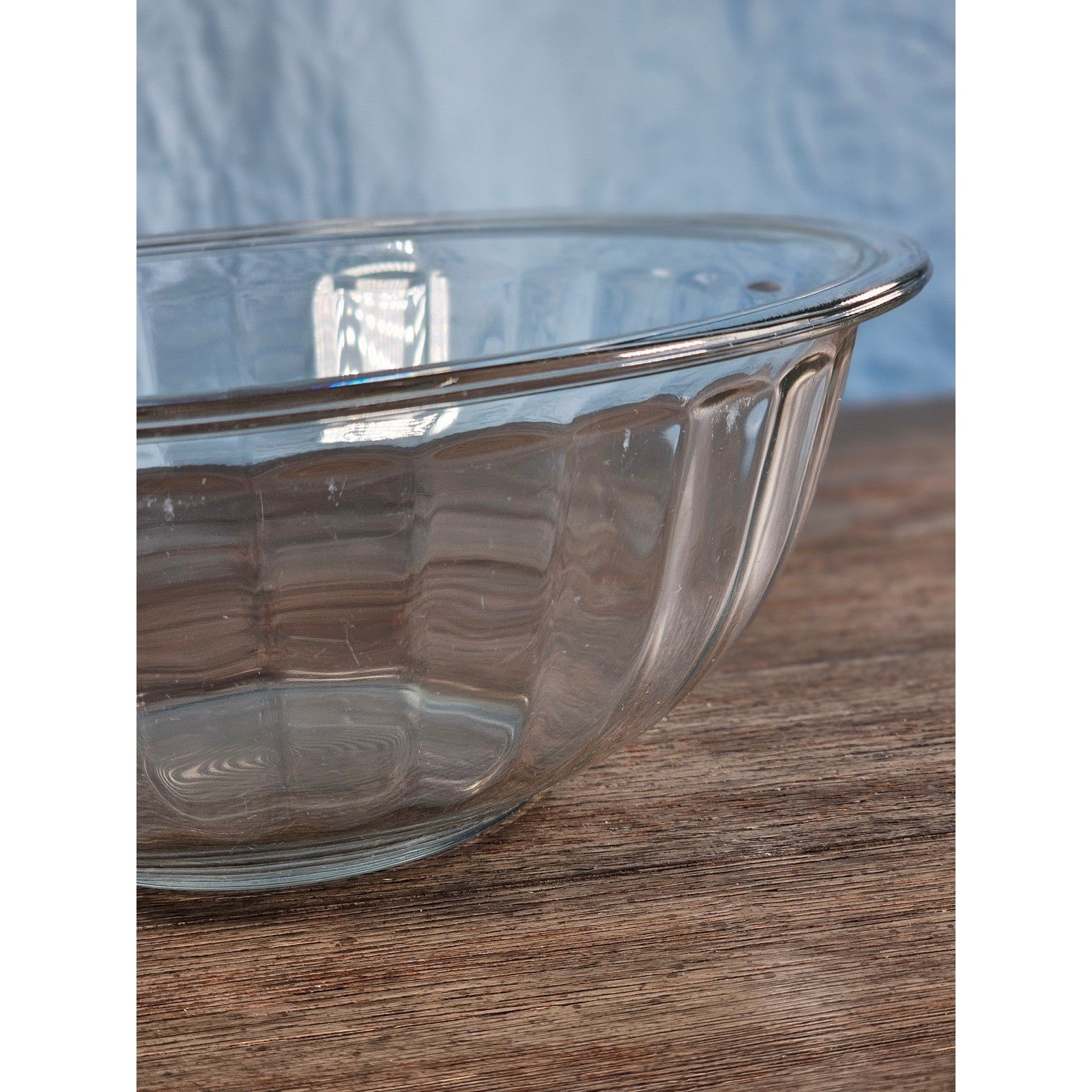Vintage Clear Glass Mixing Bowl | 9.5" Round Utility Bowl