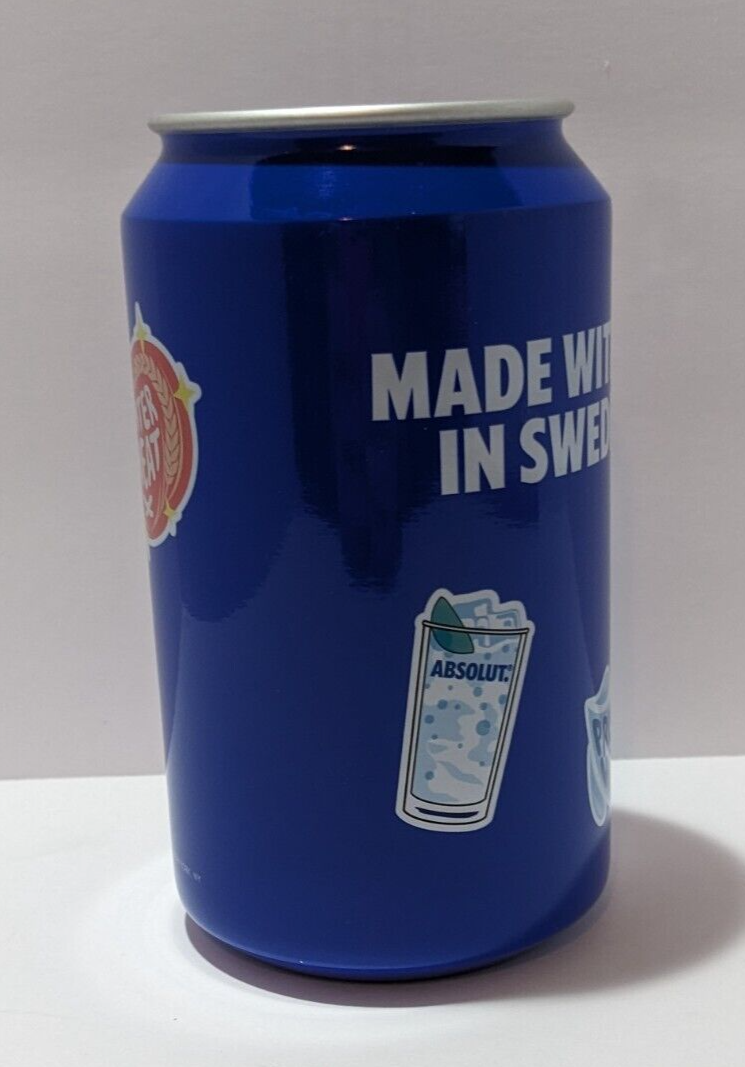 Absolut Vodka Blue Double Walled Aluminum Insulated Tumbler Made In Sweden 12 Oz