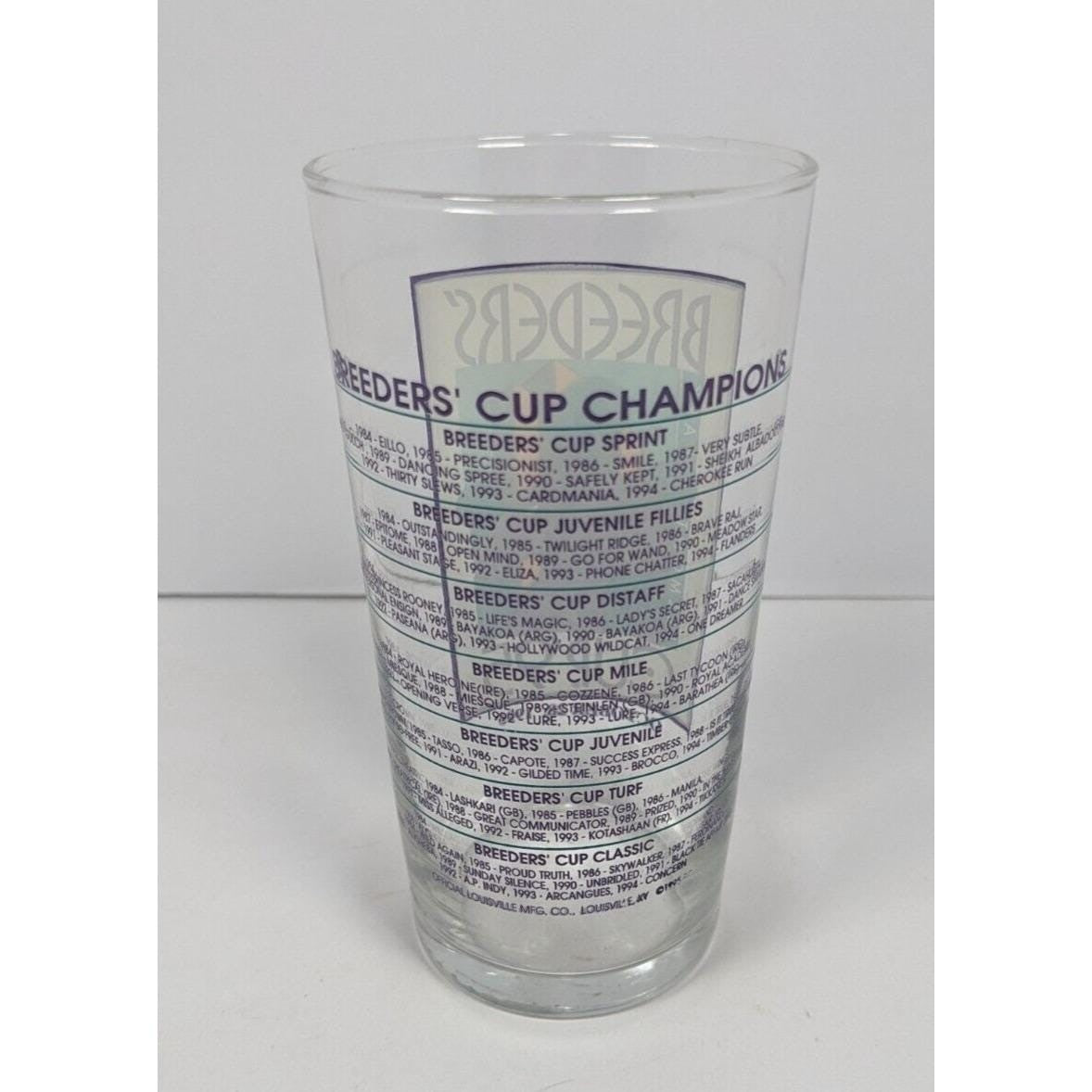 Vintage 1995 Breeders' Cup Champions Commemorative Glass – Belmont Park
