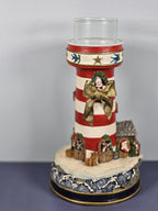 VTG Danbury Mint “Night Before Christmas” Lighthouse Candle Holder Nautical