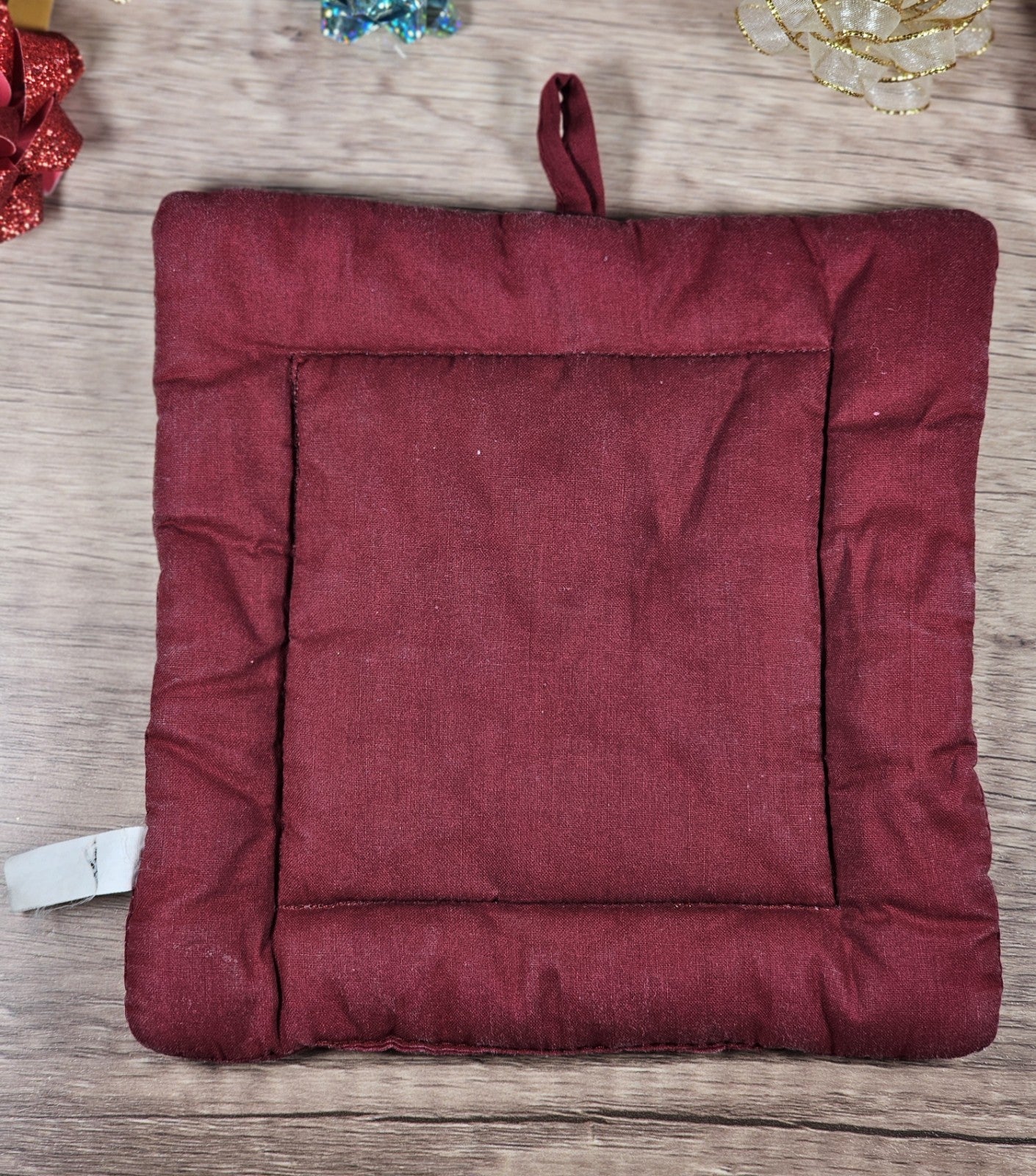 Handmade Quilted Bear Stocking Hanging Christmas Ornament