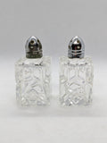 Vintage Cut Glass Salt and Pepper Shakers 2 1/2 Inches Tall