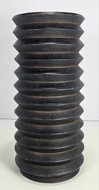 10 in Black Wood Accordion Candle Holder – Rustic Coastal Home Décor Accent